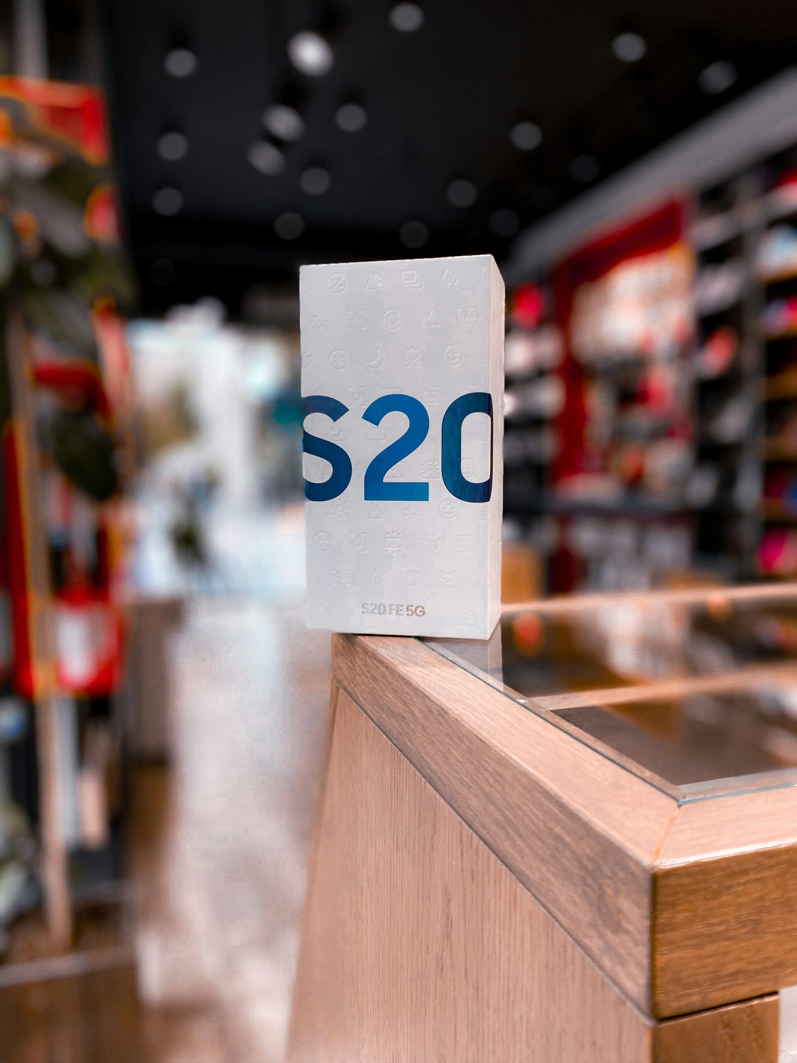 a close up of a sign on a table in a store